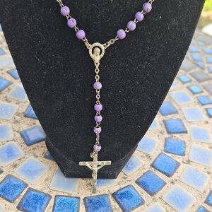 Purple Enamel Beaded Rosary